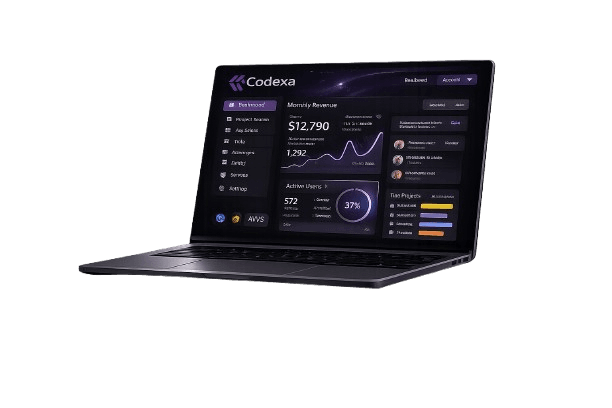 Codexa dashboard on laptop